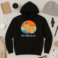 Retro Rodent Funny Capybara Dont Be Worry Be Capy Hoodie