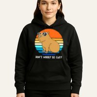 Retro Rodent Funny Capybara Dont Be Worry Be Capy Hoodie