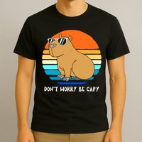 Retro Rodent Funny Capybara Dont Be Worry Be Capy T-Shirt