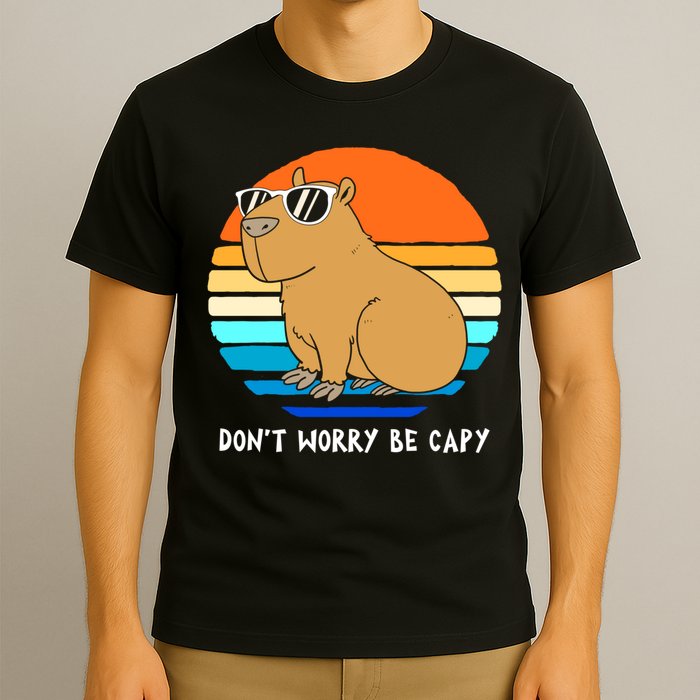 Retro Rodent Funny Capybara Dont Be Worry Be Capy T-Shirt