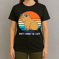 Retro Rodent Funny Capybara Dont Be Worry Be Capy T-Shirt