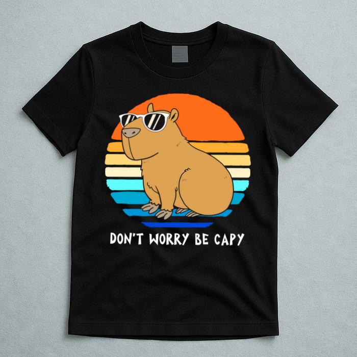 Retro Rodent Funny Capybara Dont Be Worry Be Capy T-Shirt