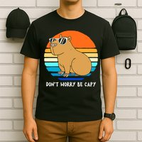 Retro Rodent Funny Capybara Dont Be Worry Be Capy T-Shirt