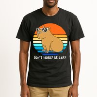 Retro Rodent Funny Capybara Dont Be Worry Be Capy Tall T-Shirt