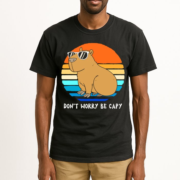 Retro Rodent Funny Capybara Dont Be Worry Be Capy Tall T-Shirt