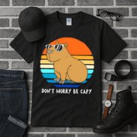 Retro Rodent Funny Capybara Dont Be Worry Be Capy Tall T-Shirt