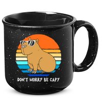 Retro Rodent Funny Capybara Dont Be Worry Be Capy 15oz Campfire Ceramic Mug