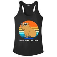 Retro Rodent Funny Capybara Dont Be Worry Be Capy Ladies PosiCharge Competitor Racerback Tank