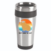 Retro Rodent Funny Capybara Dont Be Worry Be Capy 16oz Travel Tumbler