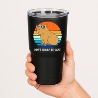 Retro Rodent Funny Capybara Dont Be Worry Be Capy Tumbler