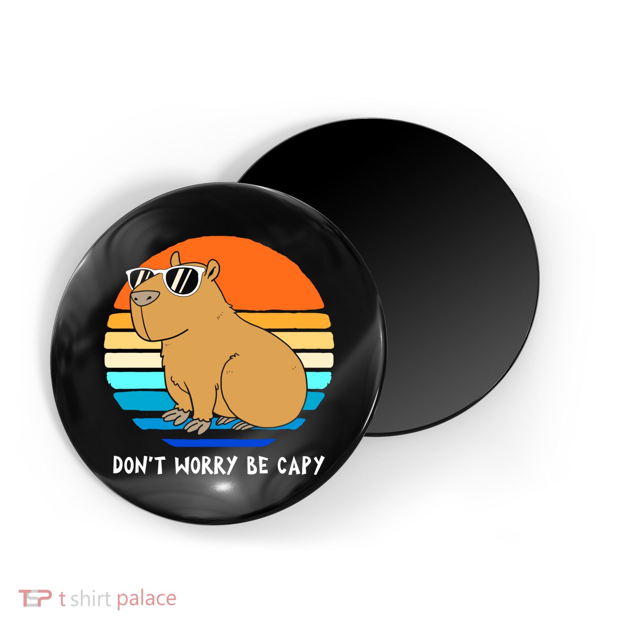 Retro Rodent Funny Capybara Dont Be Worry Be Capy Magnet