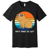 Retro Rodent Funny Capybara Dont Be Worry Be Capy Premium T-Shirt