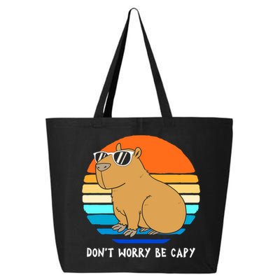 Retro Rodent Funny Capybara Dont Be Worry Be Capy 25L Jumbo Tote