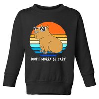 Retro Rodent Funny Capybara Dont Be Worry Be Capy Toddler Sweatshirt