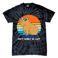 Retro Rodent Funny Capybara Dont Be Worry Be Capy Tie-Dye T-Shirt