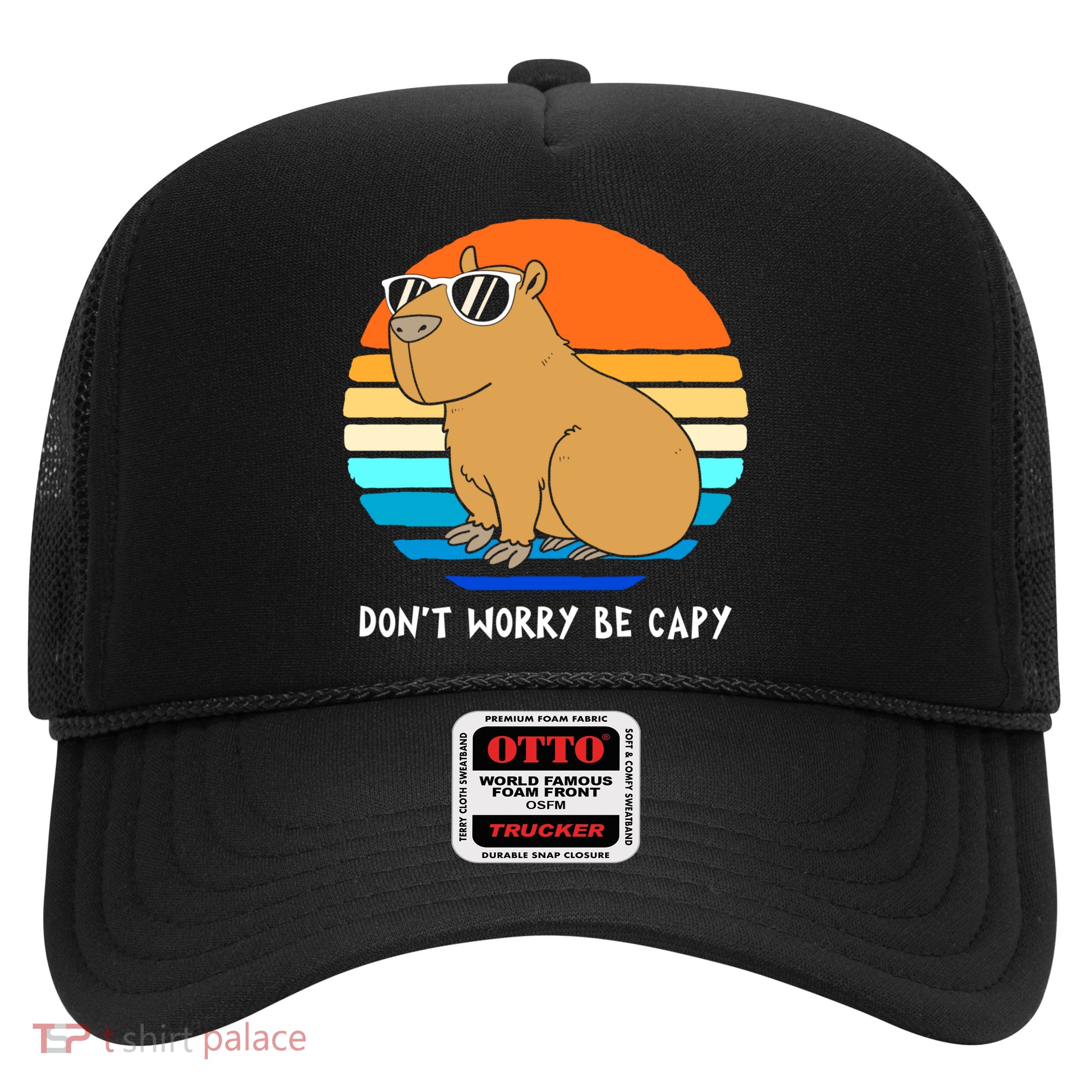 Retro Rodent Funny Capybara Dont Be Worry Be Capy Trucker Hat