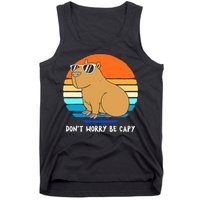 Retro Rodent Funny Capybara Dont Be Worry Be Capy Tank Top