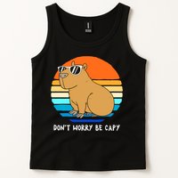 Retro Rodent Funny Capybara Dont Be Worry Be Capy Tank Top