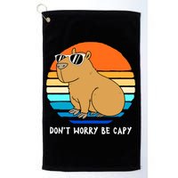 Retro Rodent Funny Capybara Dont Be Worry Be Capy Golf Towel