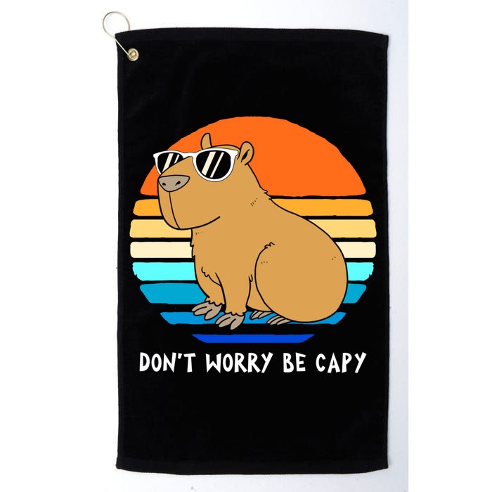 Retro Rodent Funny Capybara Dont Be Worry Be Capy Golf Towel
