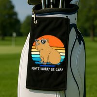 Retro Rodent Funny Capybara Dont Be Worry Be Capy Golf Towel
