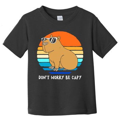 Retro Rodent Funny Capybara Dont Be Worry Be Capy Toddler T-Shirt