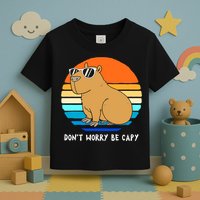 Retro Rodent Funny Capybara Dont Be Worry Be Capy Toddler T-Shirt