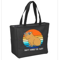 Retro Rodent Funny Capybara Dont Be Worry Be Capy Zip Tote Bag