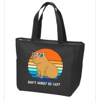 Retro Rodent Funny Capybara Dont Be Worry Be Capy Zip Tote Bag