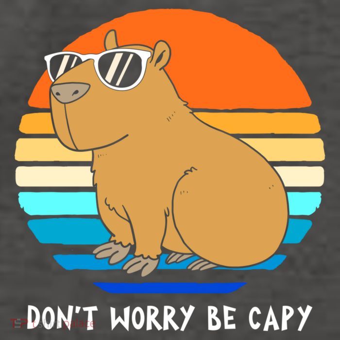 Retro Rodent Funny Capybara Dont Be Worry Be Capy Vector Backpack