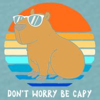 Retro Rodent Funny Capybara Dont Be Worry Be Capy Sueded Cloud Jersey T-Shirt