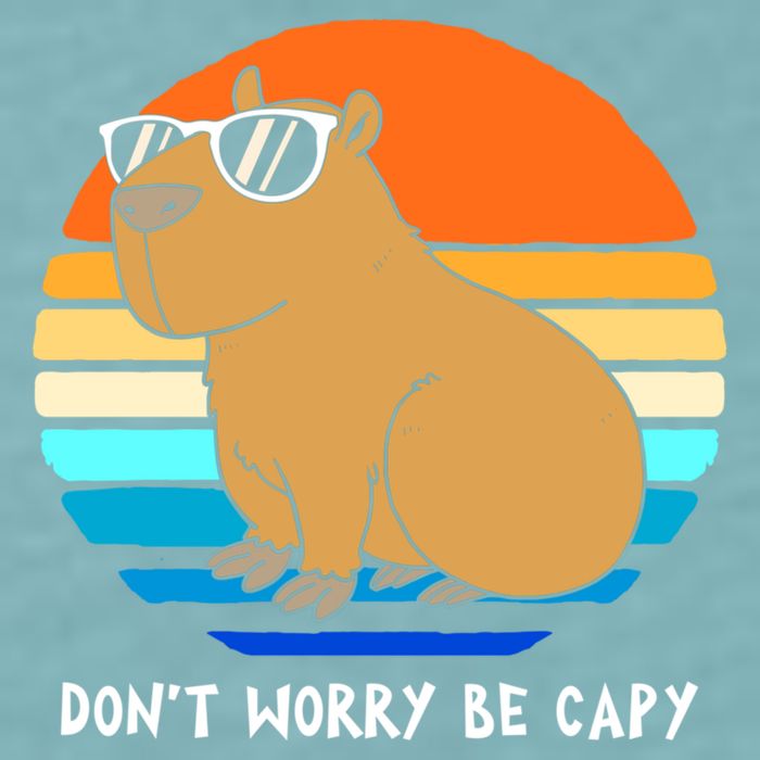 Retro Rodent Funny Capybara Dont Be Worry Be Capy Sueded Cloud Jersey T-Shirt