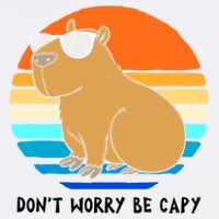 Retro Rodent Funny Capybara Dont Be Worry Be Capy Garment-Dyed Sweatshirt