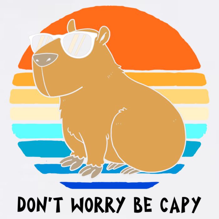 Retro Rodent Funny Capybara Dont Be Worry Be Capy Garment-Dyed Sweatshirt