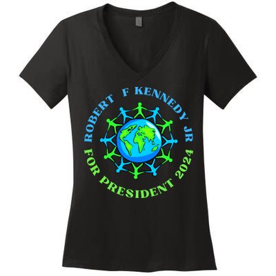 RFK Robert F Kennedy Jr For President 2024 Women's V-Neck T-Shirt