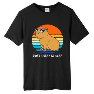 Retro Rodent Funny Capybara Dont Be Worry Be Capy Tall Fusion ChromaSoft Performance T-Shirt