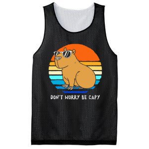 Retro Rodent Funny Capybara Dont Be Worry Be Capy Mesh Reversible Basketball Jersey Tank