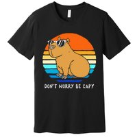 Retro Rodent Funny Capybara Dont Be Worry Be Capy Premium T-Shirt