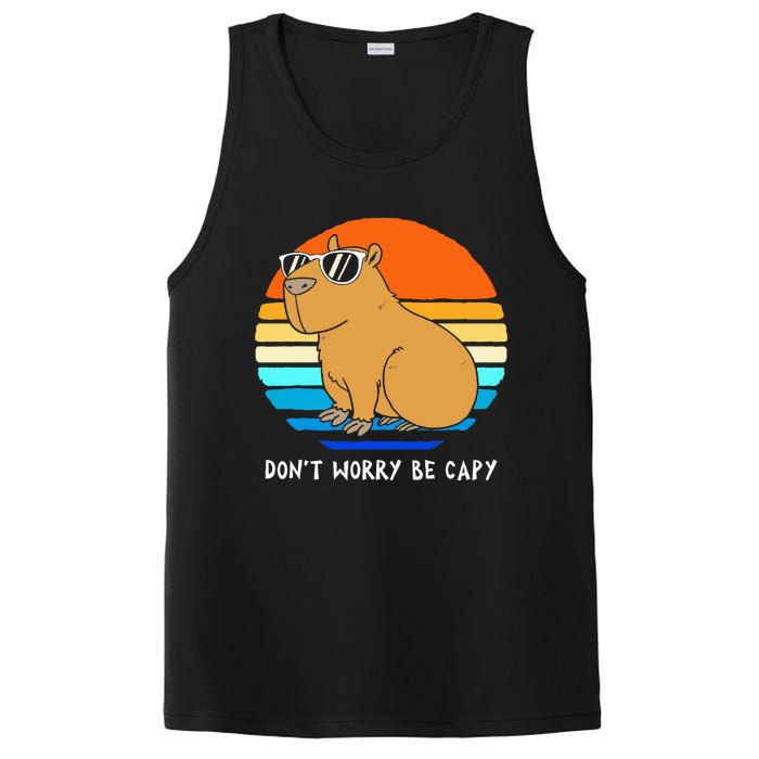 Retro Rodent Funny Capybara Dont Be Worry Be Capy PosiCharge Competitor Tank