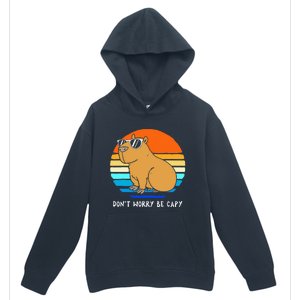 Retro Rodent Funny Capybara Dont Be Worry Be Capy Urban Pullover Hoodie