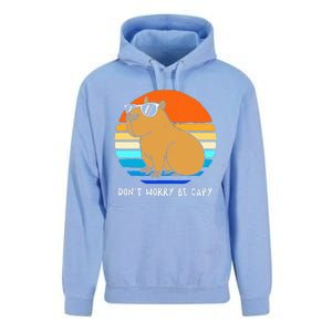 Retro Rodent Funny Capybara Dont Be Worry Be Capy Unisex Surf Hoodie