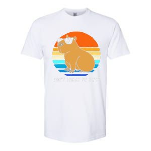 Retro Rodent Funny Capybara Dont Be Worry Be Capy Softstyle CVC T-Shirt