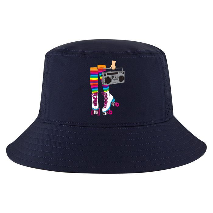 Retro Rollerskates Funny 80's Roller Disco Skating Girl Gift Cool Comfort Performance Bucket Hat