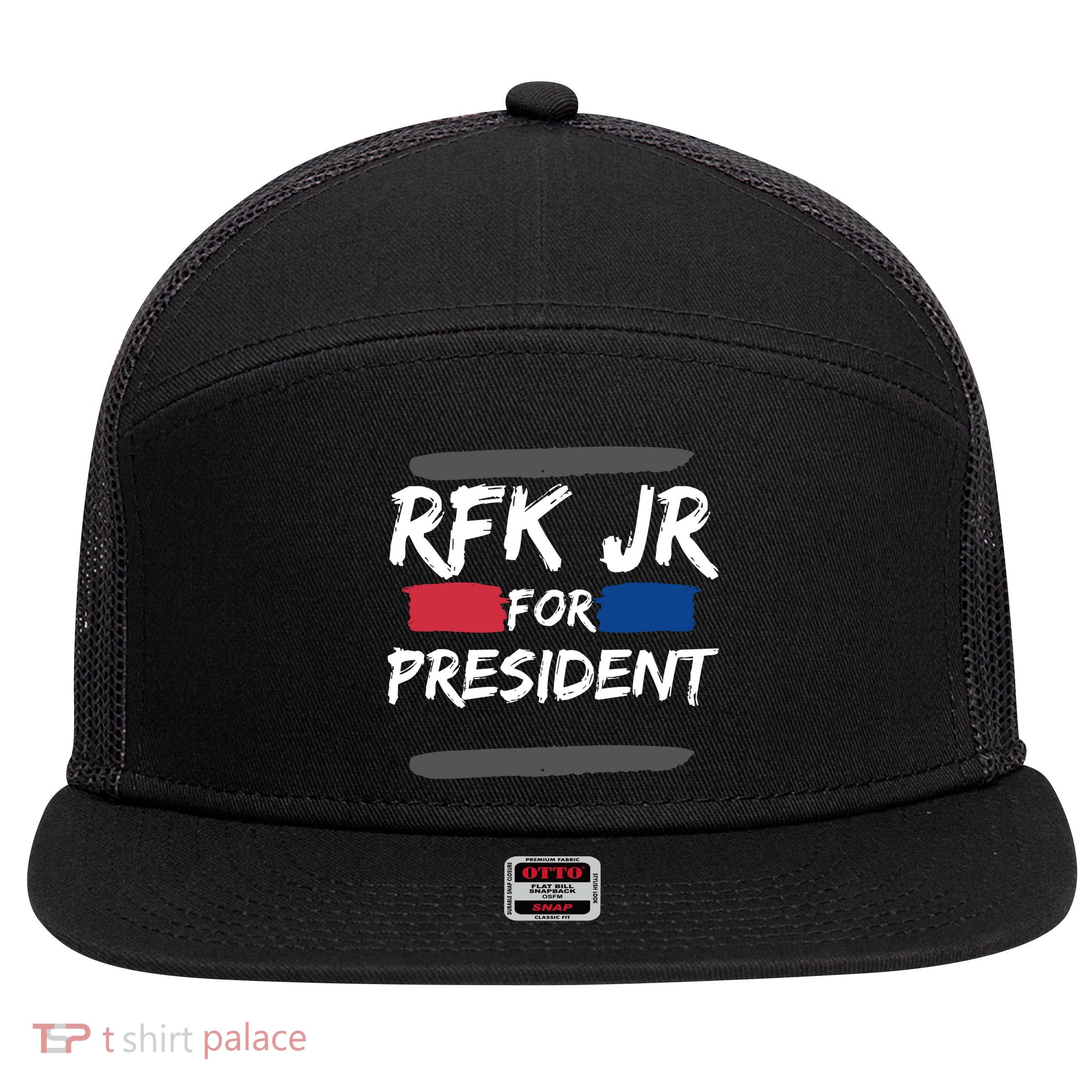 RFK Robert F Kennedy Jr For President 2024 7 Panel Mesh Trucker Snapback Hat