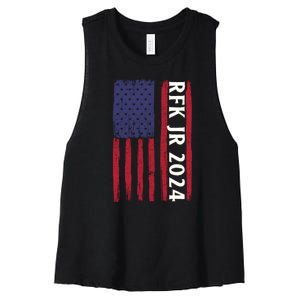 RFK Robert F Kennedy Jr For President 2024 Women's Racerback Cropped Tank