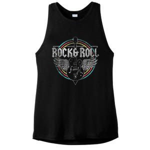 Rock & Roll Guitar Wings Music Ladies PosiCharge Tri-Blend Wicking Tank