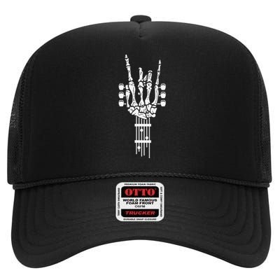 Rock & Roll Guitar Wings Music Classic Retro High Crown Mesh Back Trucker Hat