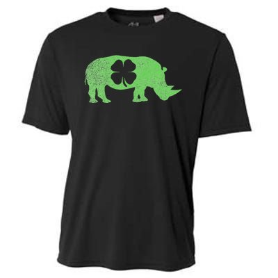 Rhino Rhinoceros Gift St. Patrick's Day Shamrock Irish Cooling Performance Crew T-Shirt