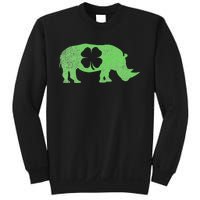 Rhino Rhinoceros Gift St. Patrick's Day Shamrock Irish Sweatshirt