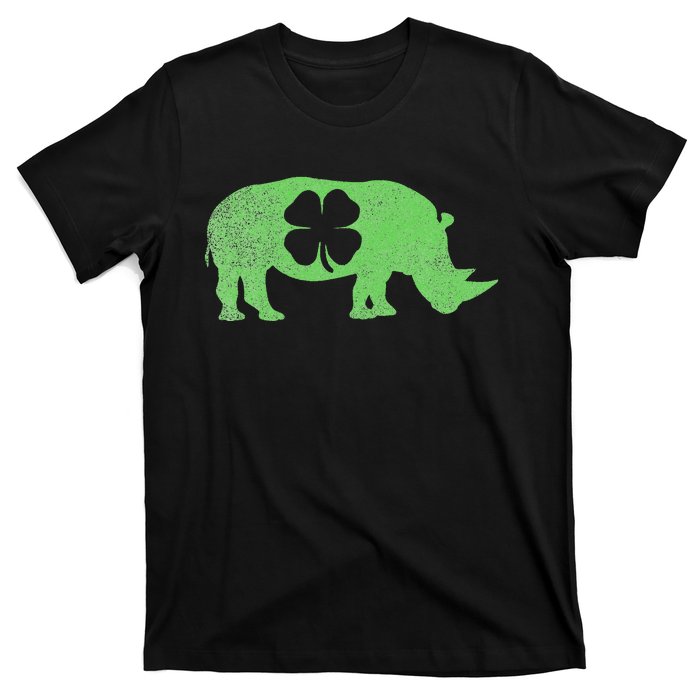 Rhino Rhinoceros Gift St. Patrick's Day Shamrock Irish T-Shirt